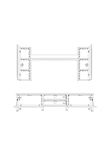 Decoraktiv Eko 7 Slm Dvd Krom Ayaklı Tv Ünitesi Tv Sehpası Beyaz