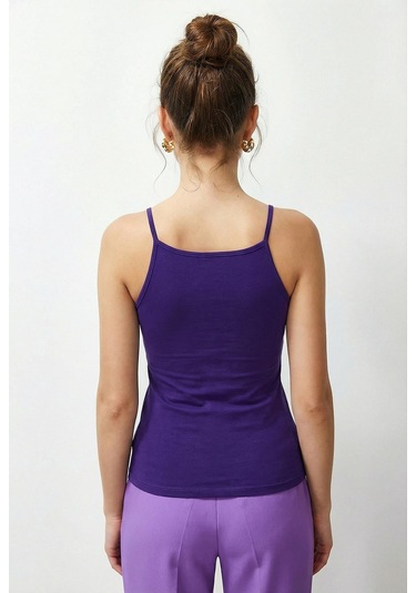 Shade Kadın Halter Yaka Saran Basic Bluz 60251253 - Mor