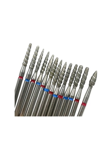 10pcstornado Alev Elmas Tırnak Matkap Ucu Manikür Kesiciler Döner Bur Matkap Aksesuarları Spiral Tırnak Değirmenleri Aracı Mx23lx-10pcs