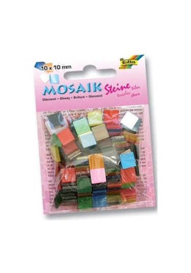 Folia Parlak Mozaik 10X10 Mm. 190 Adet Karışık Renk