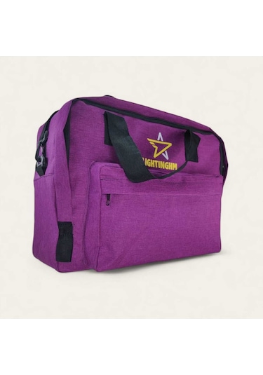 35 Litre 3 Cepli Seyahat Spor Gezi Suya Dayanıklı Uzun Askılı Kabin Boy Mor Omuz El Çantası Mor