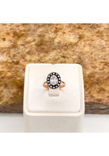 Elmas Montür Rosegold Oval Spor Gümüş Set Takım Rose Gold