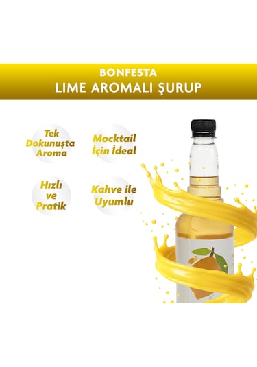 Bonfesta Lime Aromalı Kahve ve Kokteyl Şurubu 750 ML