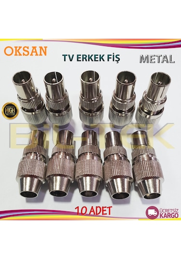 Oksan Metal Tv Erkek Fiş 10 Adet