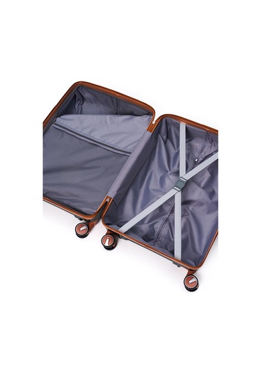 Elatae Exclusive Pro Polipropilen Kırılmaz 3'lü Valiz Seti Büyük - Kabin Boy Ve Makyaj Çantası Siyah - Camel 5239