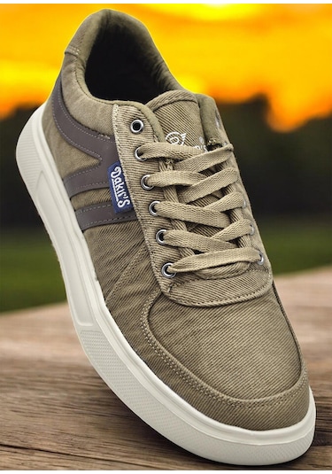 032 Ortopedik Taban Günlük Erkek Keten Spor Ayakkabı Erkek Spor Ayakkabı Vizon