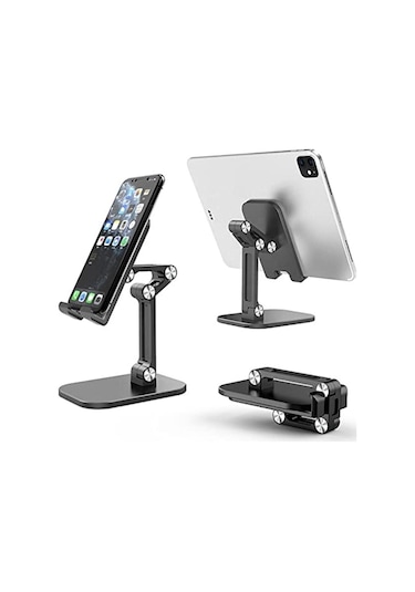 Springsun Ayarlanabilir Katlanır Masaüstü Standı - Telefon Tablet Kindle İçin Çok Açılı Tutucu