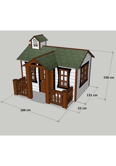 Mandu Ahşap Oyun Evi Playhouse Beylerbeyi