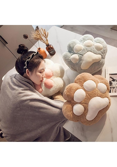 Suntek Kedi Pençesi Yastık Battaniye Sevimli  Koyu Kahverengi