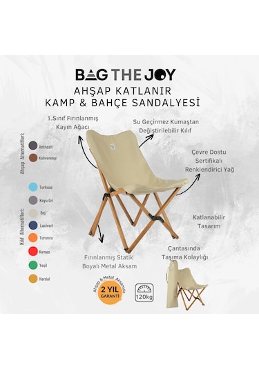 Bag The Joy Ahşap Masa Sandalye Seti Kahverengi - Bej - 60 60 55c Bej