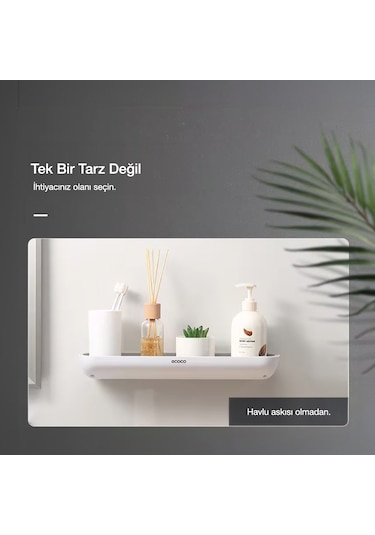 Ecoco Duvara Yapışkanlı Banyo Ve Mutfak Düzenleme Rafı Beyaz