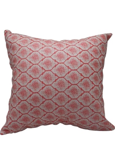 Melisa Damask Baskılı Duck Kumaş Kırmızı Kırlent 45 45 Cm - 808 45 x 45