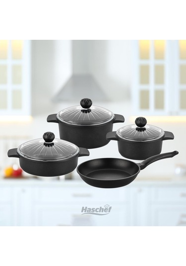 Kristal Döküm 7 Parça Set Siyah