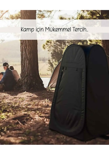 Efsane Kamp - Büyük Duş Wc Soyunma Çadırı - Otomatik - 150x150x19 Siyah