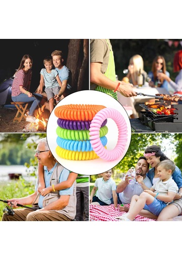 Geekyou 20 Adet Eva Plastik Kovucu Bileklik + 4 Çırtı Seti - Yeşil, Sarı, Kırmızı, Mavi Renkler - 5.2 Cm Çap