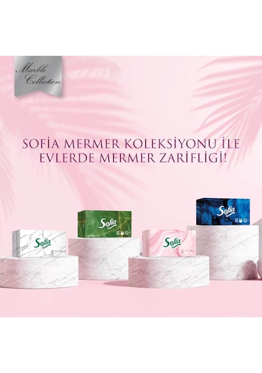 Sofia Kutu Mendil 100 Yaprak X 4 Açık Gri