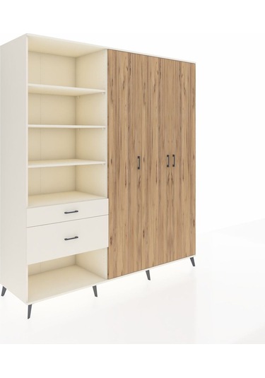 Kronos Dolap 16 Raflı 2 Çekmeceli 3 Kapaklı 220x59x243 Aytaşı-çam/aytaşı Atlas Çam/aytası