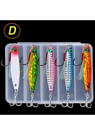 Tongxida Yavaş Batan Metal Dökum Jig Kaykik Seti 7g-40g Aorace Balıkçılık Yemi, 5 Adet/kutu, 20 Renk