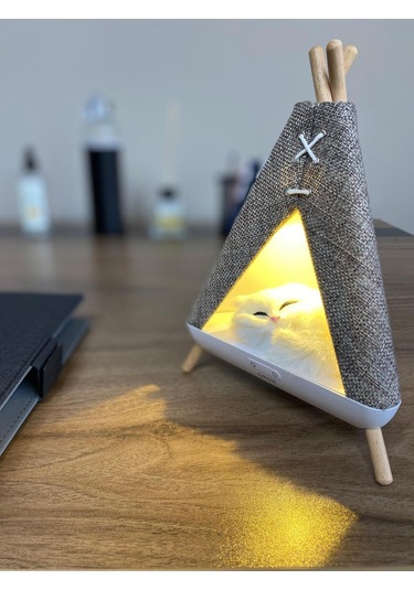 Tent Shape Kedili Masa Lambası, Gece Lambası, Abajur