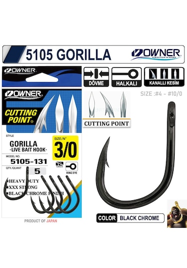Owner Gorilla Live Bait Hooks- 5105