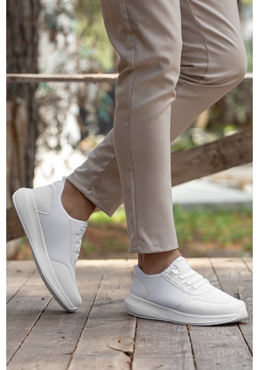 D0126 Günlük Ortopedik Erkek Sneaker Spor Ayakkabı Beyaz