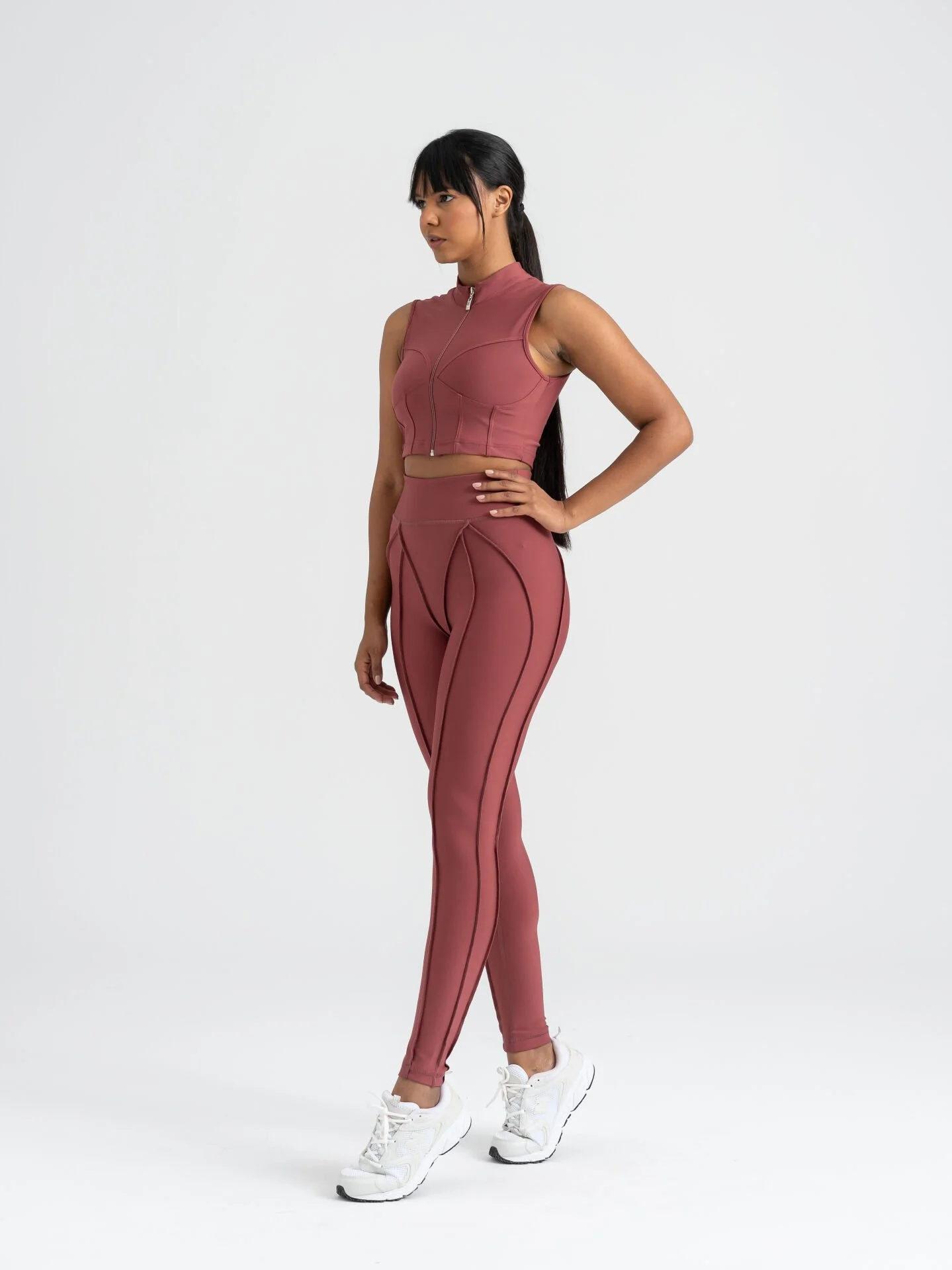 Dikişle Modellenmiş Spor Tayt Rose