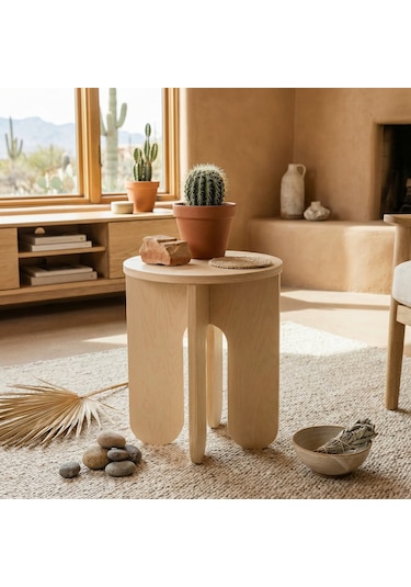 Dulgera Modern Minimalist Ahşap Yan Sehpa