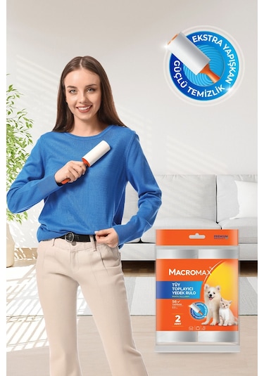 Macromax Tüy Toplayıcı Yedek Rulo 2'li Paket Toplam 112 Yaprak