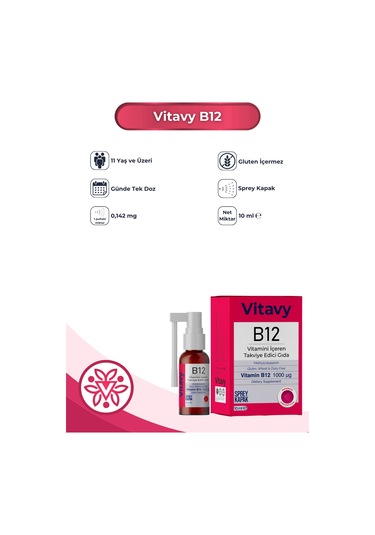 Vitavy B12 Vitamini Sprey 10 ML 75 Puff