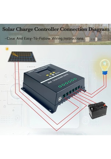 Elmpaly 60a 100a Yüksek Güçlü Güneş Enerjisi Şarj Kontrol Cihazı Çift Usb Port 12v 48v Pil Lcd Ekran
