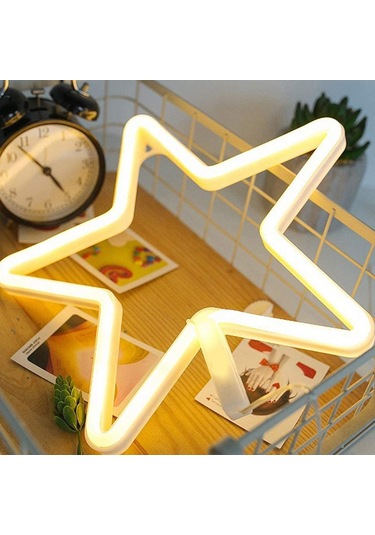 Kosona Pvc Yıldız Şekilli Led Neon Işık, Usb/aa Pil Beslemeli, Ev/parti Dekorasyon Aydınlatması Pil Dahil Değil Diğer