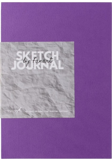 Fanart Sketch Journal A5 Ivory Kağıt Mor Kapak Eskiz Defteri