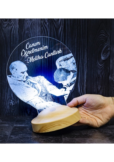 Canım Öğretmenim Atatürk, Öğretmenler Günü Hediyesi, Mezuniyet Hatırası Hediyesi, Kişiye Özel Lamba