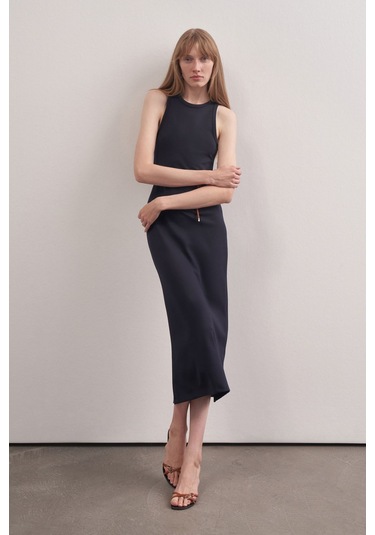 Mathilda Store Kadın Lacivert Basic Elbise Lacivert