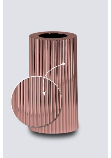 3 Lü Bakır Krom Tırtıklı Yüzey Mumluk Dekoratif Tealight Set Mum