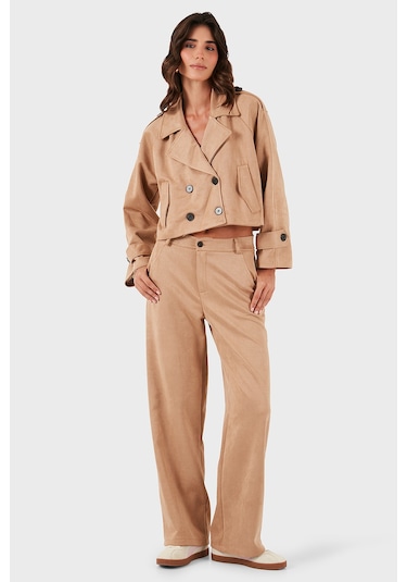 Via Dante Bayan Ceket 68620513suede Bej Bej