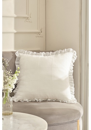 Karaca Home Lalisa Dolgulu Kırlent 45x45 Cm Beyaz Beyaz