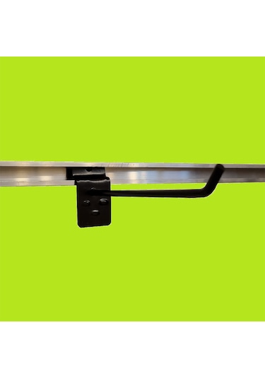 25 Adet 15 cm Kanallı Pano Kancası Raf Askısı Siyah