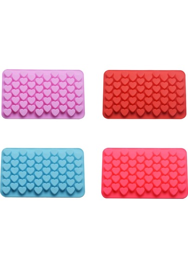Geeksen 55 Kalp Desenli Silikon Kek Kalıbı, Evde Çikolata Ve Buzluk Yapımı, Dıy Pastry Dekorasyon Aracı, Dayanıklı Materyal, Pembe - Dg-004 Çok Renkli