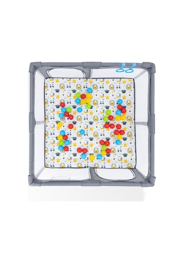 Original Playard Plus Güvenli Bebek Ve Çocuk Oyun Alanı Oyun Parkı 120x120 Oyun Matı Ve Topları Gri