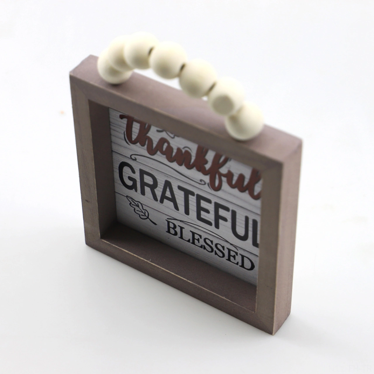 Folinda Teşekkür Günü Ahşap Asma Dekorasyonu - "thankful & Grateful & Blessed" Beyaz Boncuklu Dışarı/içeri Dekor, Duvar/kapı Süsleri, Sonbahar Partisi Atmosferi