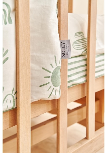 Soley Boho Bebek Yatak Koruyucusu 35x210 Yeşil