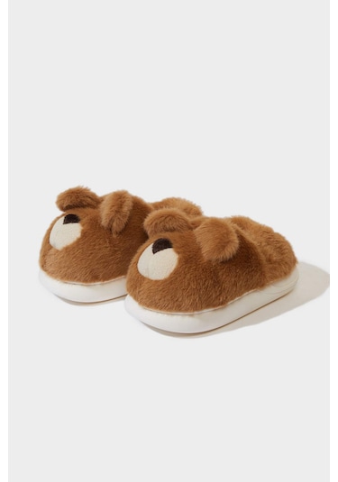 Defacto Kız Çocuk Ayı Temalı Düz Taban Panduf F1921a825wngr2 Gri