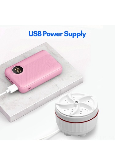 Lemestar Usb Beslemeli Minik Ultrasonik Çamaşır Makinesi, Süspansiyonlı, Giyim/çorap/bebek Giysisi Yıkaması İçin Uygun Beyaz