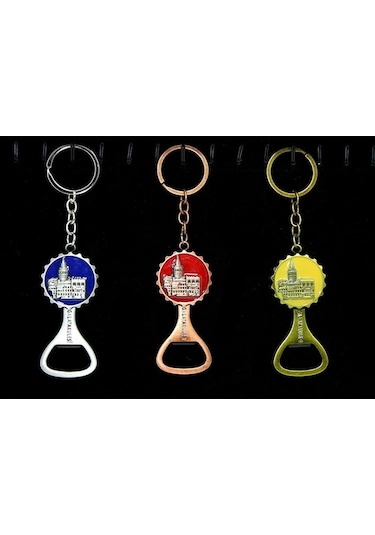 Metal Galata Kulesi Anahtarlık Ve Açacak Çok Renkli
