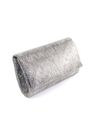 Lazer dalgalı kumaş. Platin abiye çanta. Kadın abiye çanta Abiye çanta platin. Metalik davet çantası