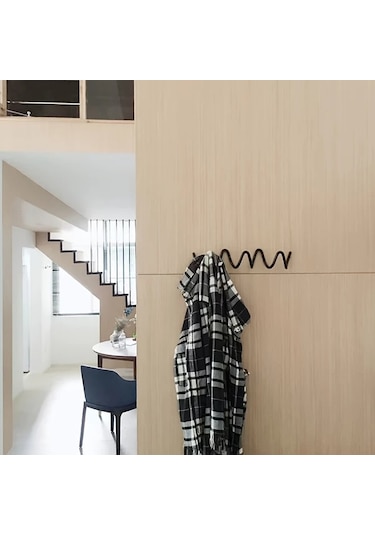 Elmpaly Mor Kanca 4'lü Minimalist Dalga Askılık - Zarif Nordik Duvar Çengeli Mor