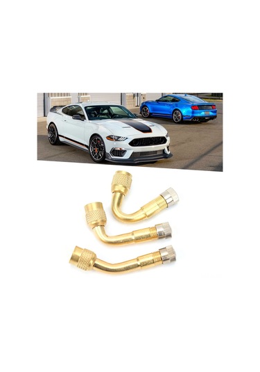 Lemestar Lastik Valfi Uzatıcı Seti 3'lü - 45 90 135 Açıları, Bakır Malzeme, Hava Tıkanıklığı Önleyici, Motosiklet Bisiklet Uyumlu
