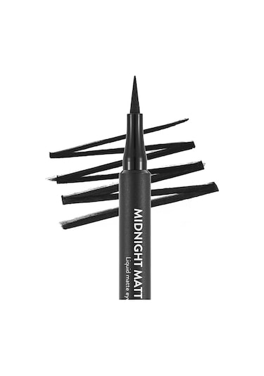 Flormar Midnight Matte Keçe Uçlu Mat Likit Göz Kalemi 001 Black