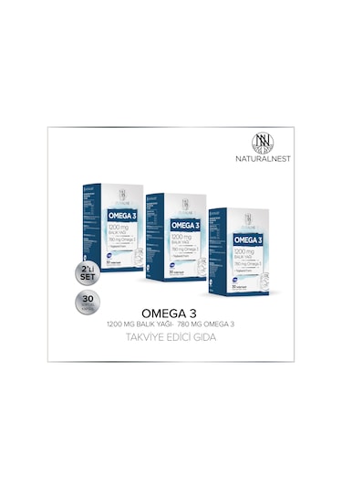 Naturalnest Omega 3 Balık Yağı 1200 Mg 60 Kapsül 3 Kutu